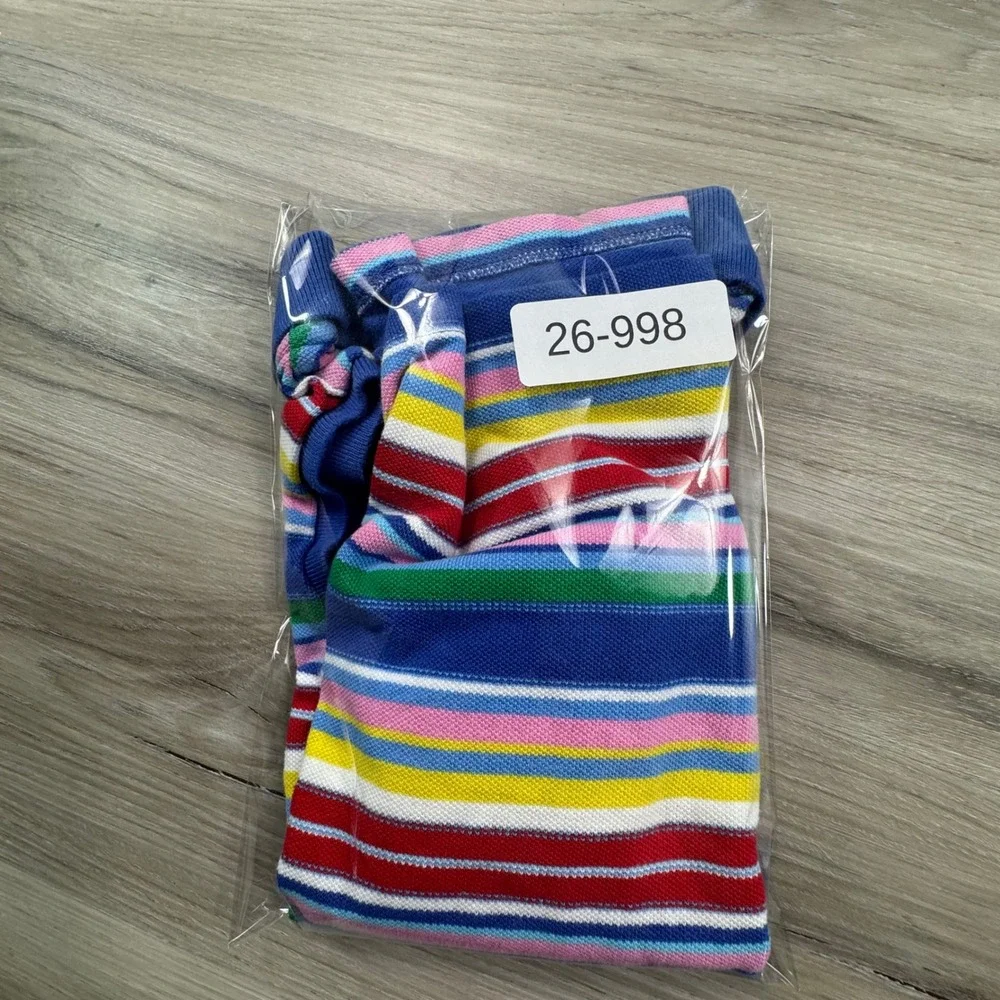 Ralph Lauren Kids‎ Sleeveless Polo Shirt Multi Color Stripe Cotton L 12/14